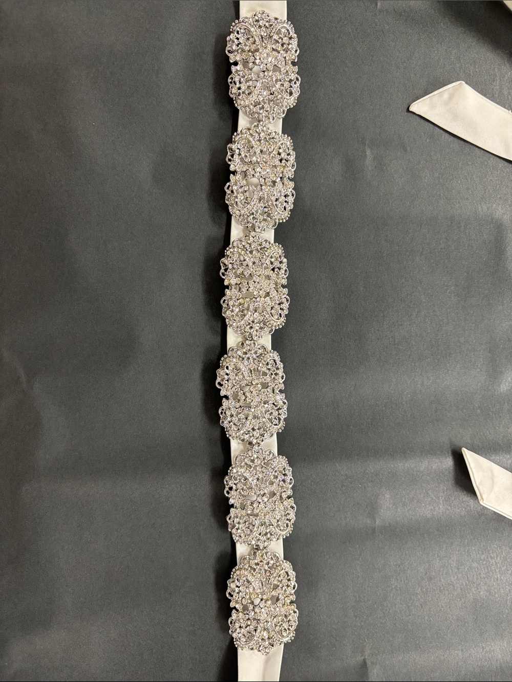 Crystal Embellished Ribbon Belt